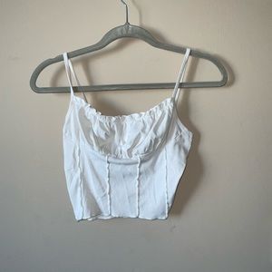 Dainty white cropped tank
